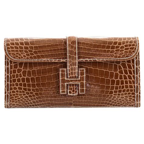 hermes crocodile jige clutch|Hermes vintage clutch.